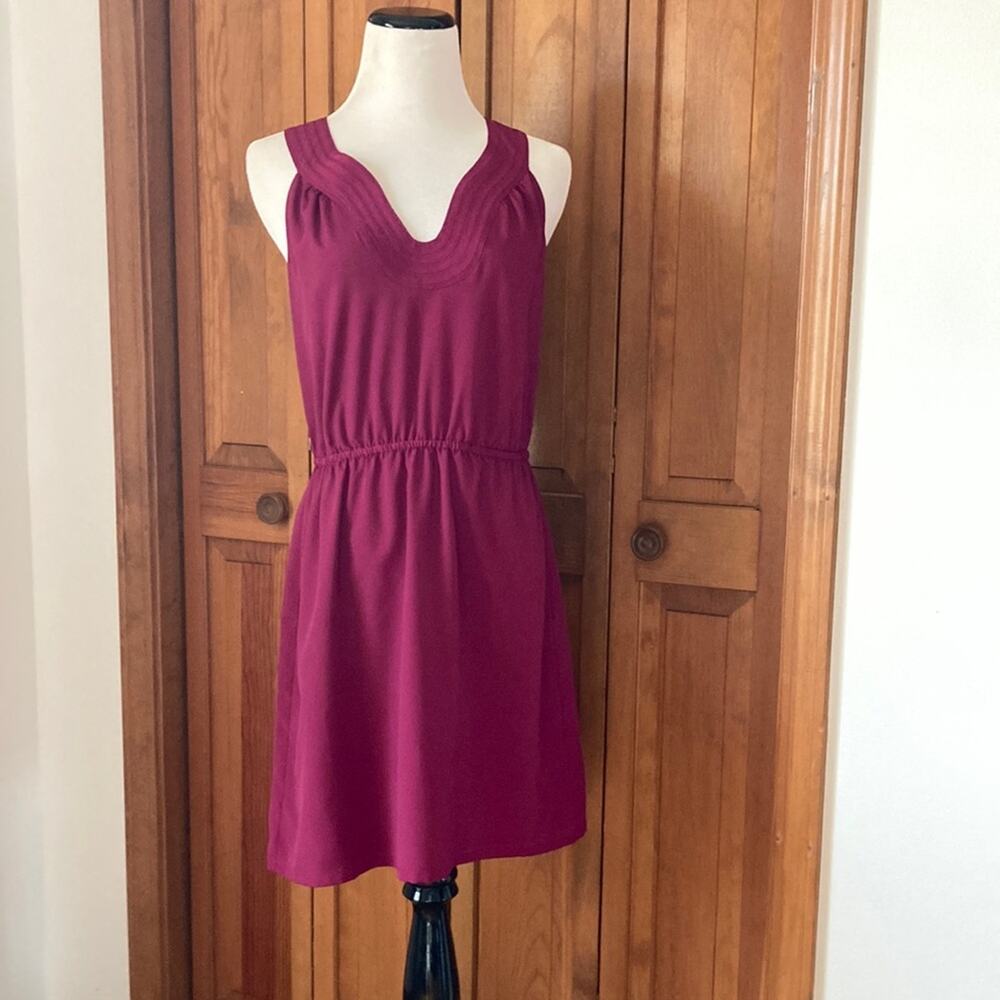 LOFT Burgundy Pullover Sleeveless Dress, Size 2